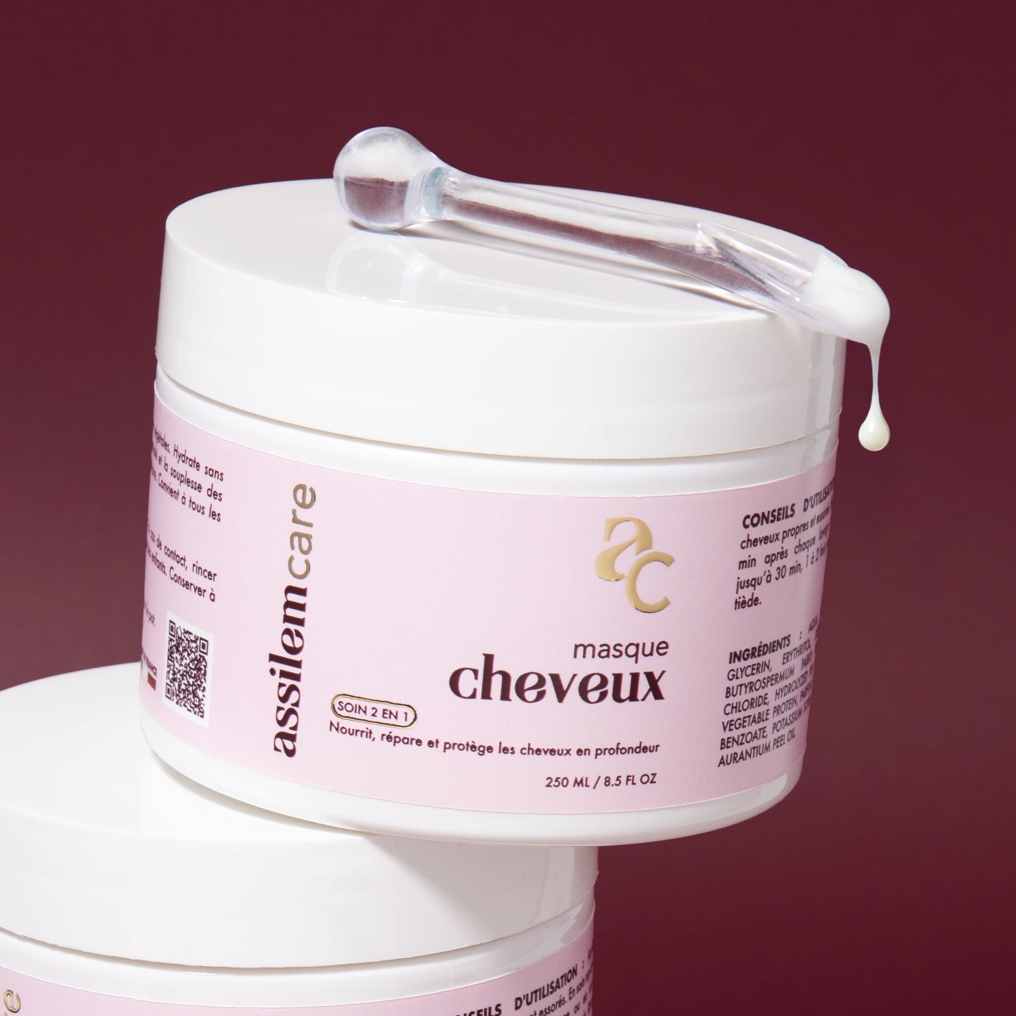 Soin 2-en-1 cheveux : Masque profond et après-shampoing rénovateur - 250ml